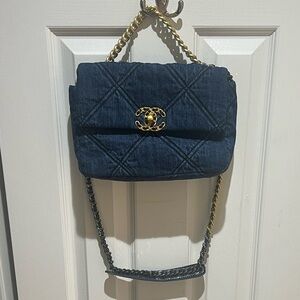 Denim shoulder bag